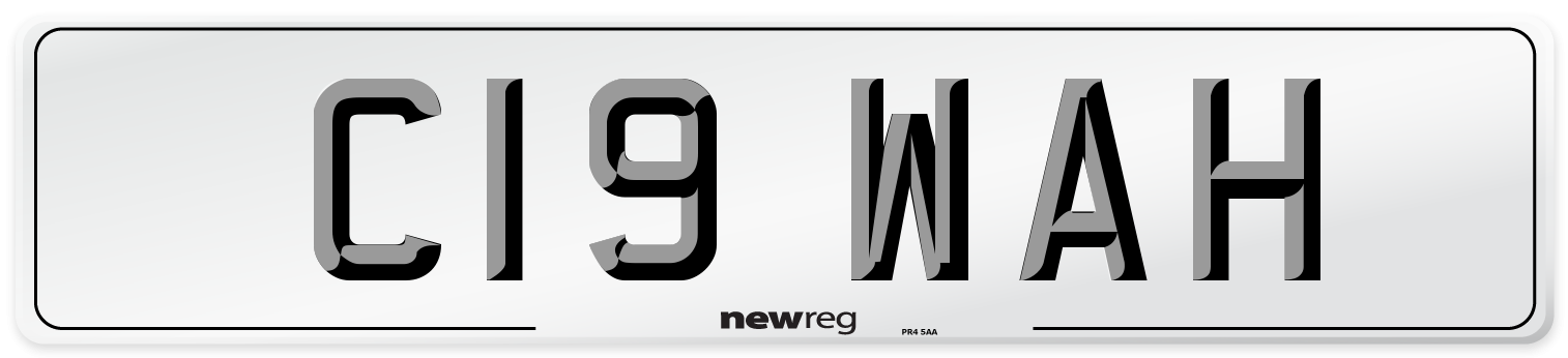 C19 WAH Number Plate from New Reg